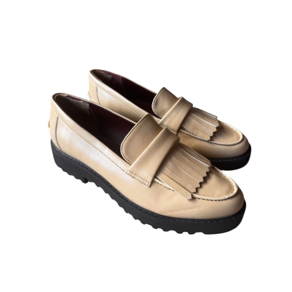 Franco Sarto Cello Loafers Women's Sz 7M Beige Kiltie Slip On Shoes Faux Leather - Picture 3 of 8